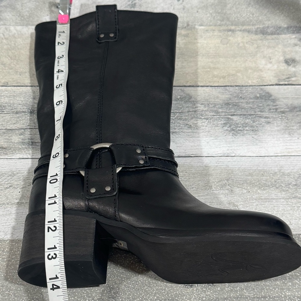 free people Anok Harness Moto Boots in Black Distressed Leather - Sz - 7 - Picture 10 of 13